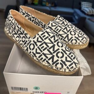 Kenzo Paris Logo Espadrilles White/Black Size 6